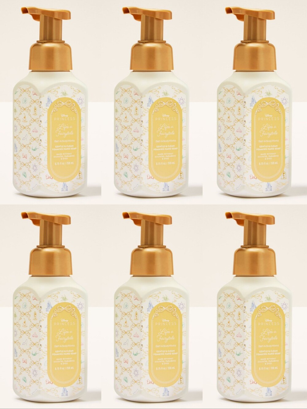 Bath & Body Works Disney Life's a Fairytale Foaming Hand Soap Set of 6 NEW Rare